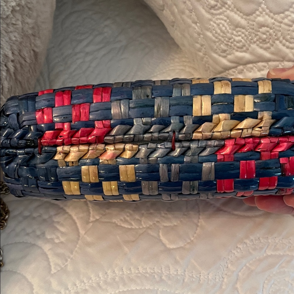 Nemian Marcus Woven Multicolor Chain Strap Bag - Picture 6 of 8